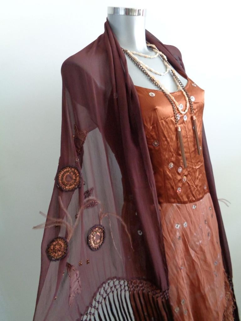 Ganesha Abu 100% zijden stola - sjaal met pailletten NIEUW, Maat 38/40 (M), Nieuw, Ophalen of Verzenden, Ganesha Abu