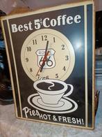 Klok Route 66 Best 5 Coffee. Pies Hot & Fresh, Ophalen of Verzenden, Wandklok
