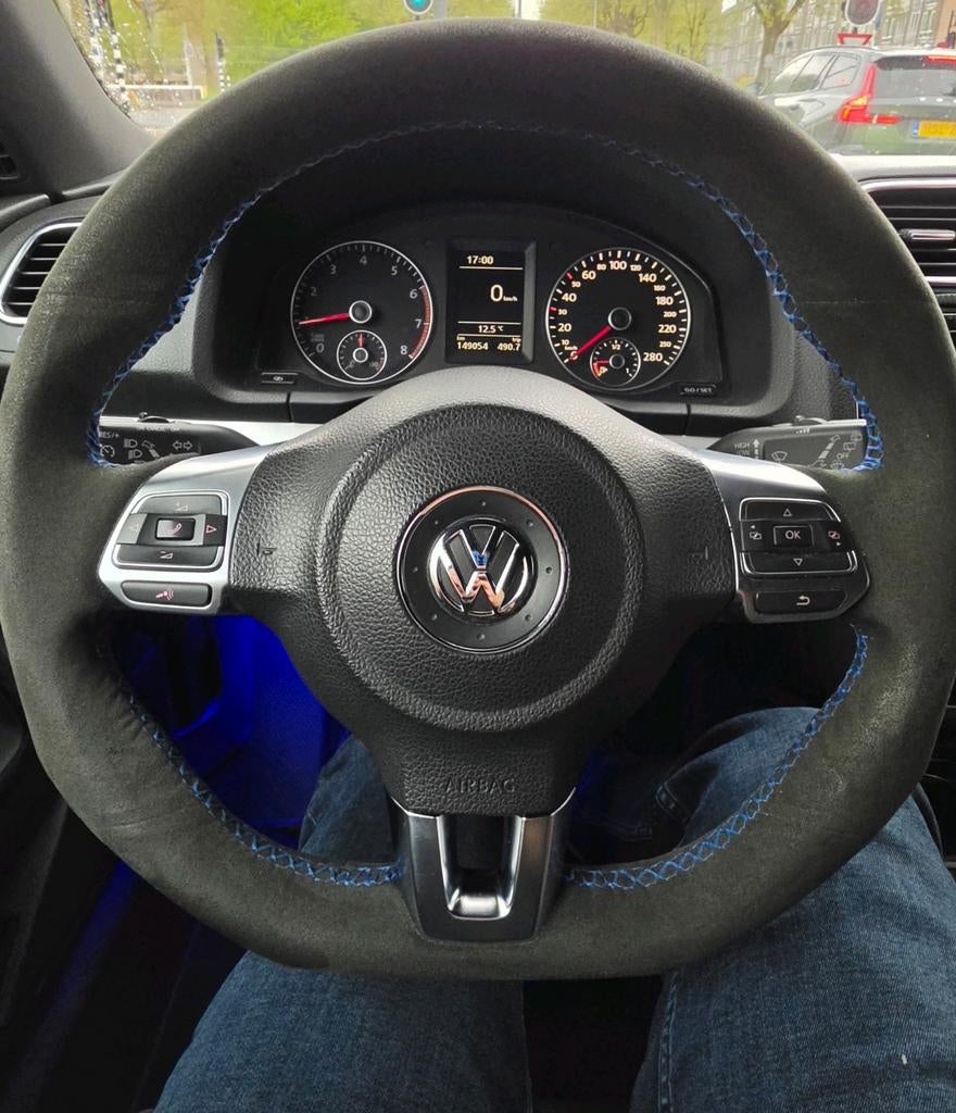 Volkswagen Scirocco Golf 6 alcantara stuur inc knop airbag, Auto-onderdelen, Besturing, Ophalen, Gebruikt, Volkswagen