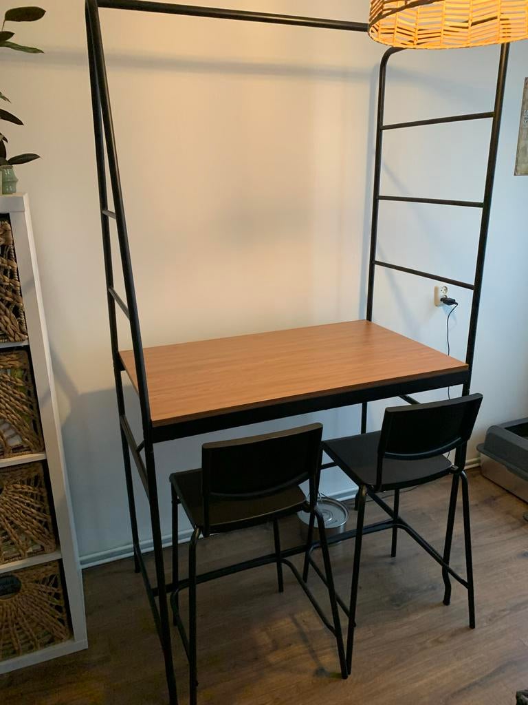 Ikea Haverud bar tafel met 2 barstoelen, Huis en Inrichting, Tafels | Eettafels, Ophalen, 100 tot 150 cm, Tot twee personen, 50 tot 100 cm