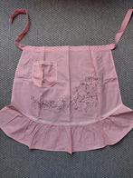 Vintage roze schort met kant en borduurmotief nostalgie, Ophalen of Verzenden, Nieuw