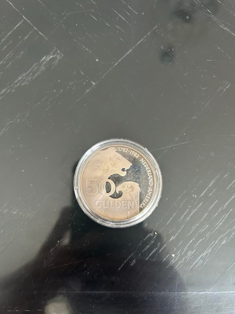50 Gulden munt Beatrix 1782-1982 Nederland Amerika, Postzegels en Munten, Munten | Nederland, Ophalen of Verzenden, Koningin Beatrix