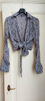 A-rticles Blue/White Cropped Blouse met Knoopdetail  Maat 38, Maat 38/40 (M), Blauw, Ophalen of Verzenden, Zo goed als nieuw