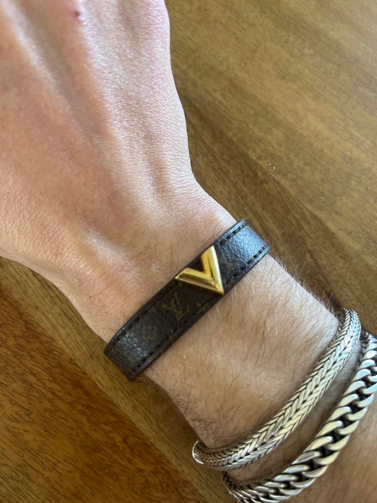 Louis Vuitton Armband Bruin Origineel, Ophalen of Verzenden, Gebruikt, Bruin, Leer