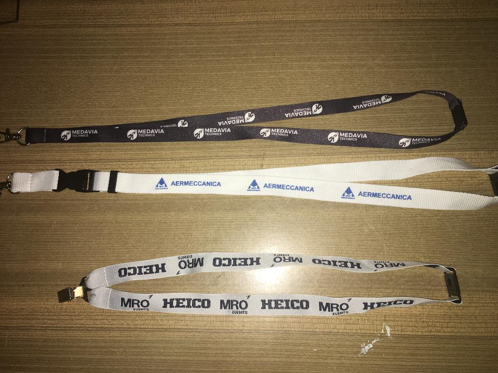 3x keykoord keycord neklinten Medavia + Aermeccanica + Heico, Verzamelen, Ophalen of Verzenden, Nieuw, Patch, Badge of Embleem