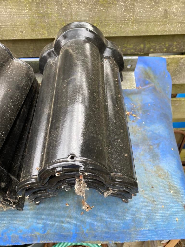 Nokvorsten klaverblad röben zwart engobe, Ophalen, Steen of Klei, Zwart, Zo goed als nieuw