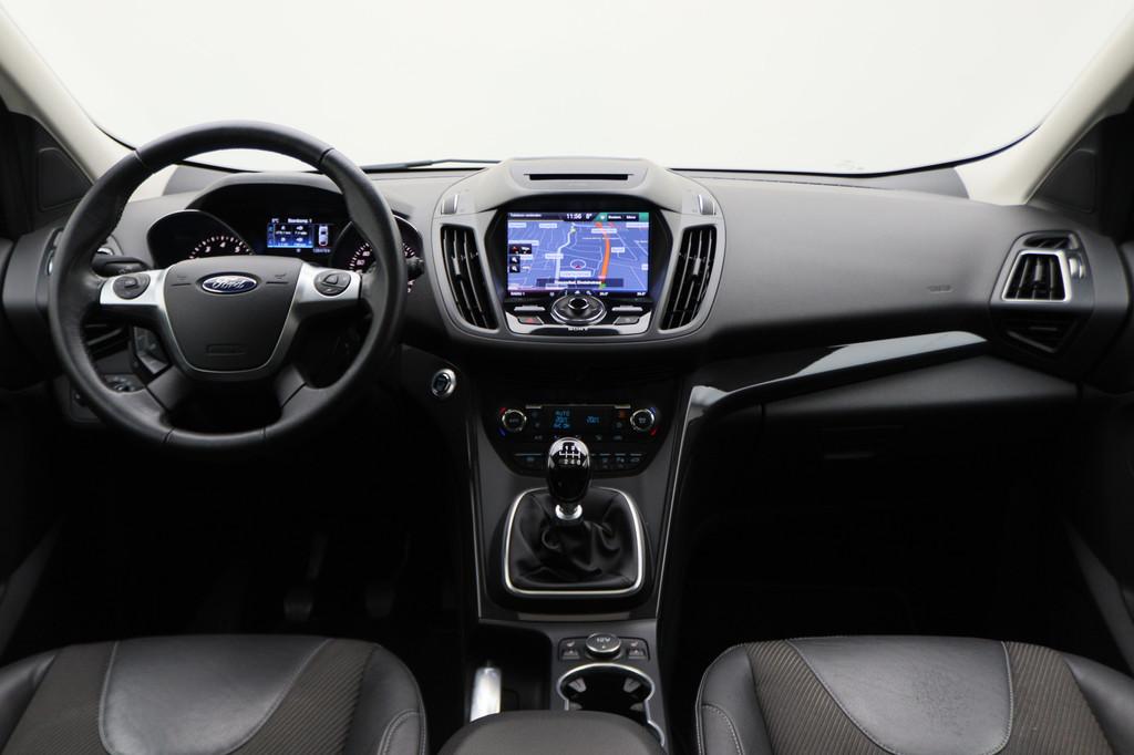 Ford Kuga 1.5 Titanium Bi-Xenon, Panoramadak, Winterpakket,, 4 cilinders, Leder en Stof, Wit, Origineel Nederlands