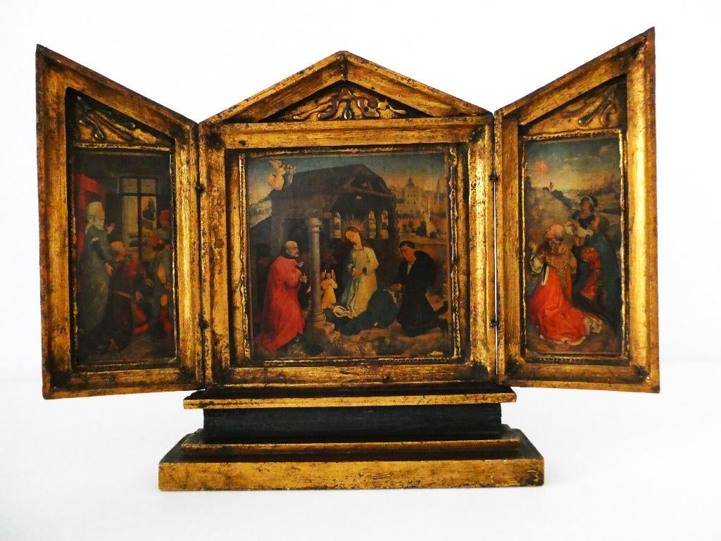 Drieluik Icoon Triptiek Bladelintriptiek Middelburg Altaar, Antiek en Kunst, Ophalen of Verzenden