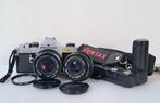 Pentax MX + 50mm + 28mm + winder MX + acc. ; 100% werkend, Ophalen of Verzenden, Compact, Pentax