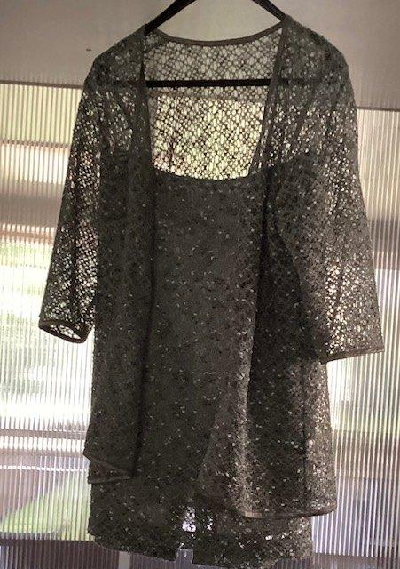 Groen jasje en rok, Kleding | Dames, Jurken, Knielengte, Groen, Ophalen, Maat 38/40 (M)