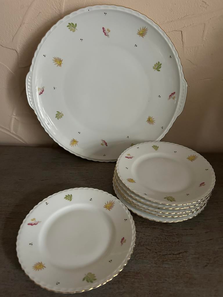 Antiek 7-delig Gebakstel Winterling Bavaria, Ophalen of Verzenden