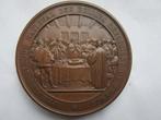Bronzen penning 3e eeuwfeest Franse Hervormde kerk 1859 Bovy, Verzenden, Brons, Buitenland