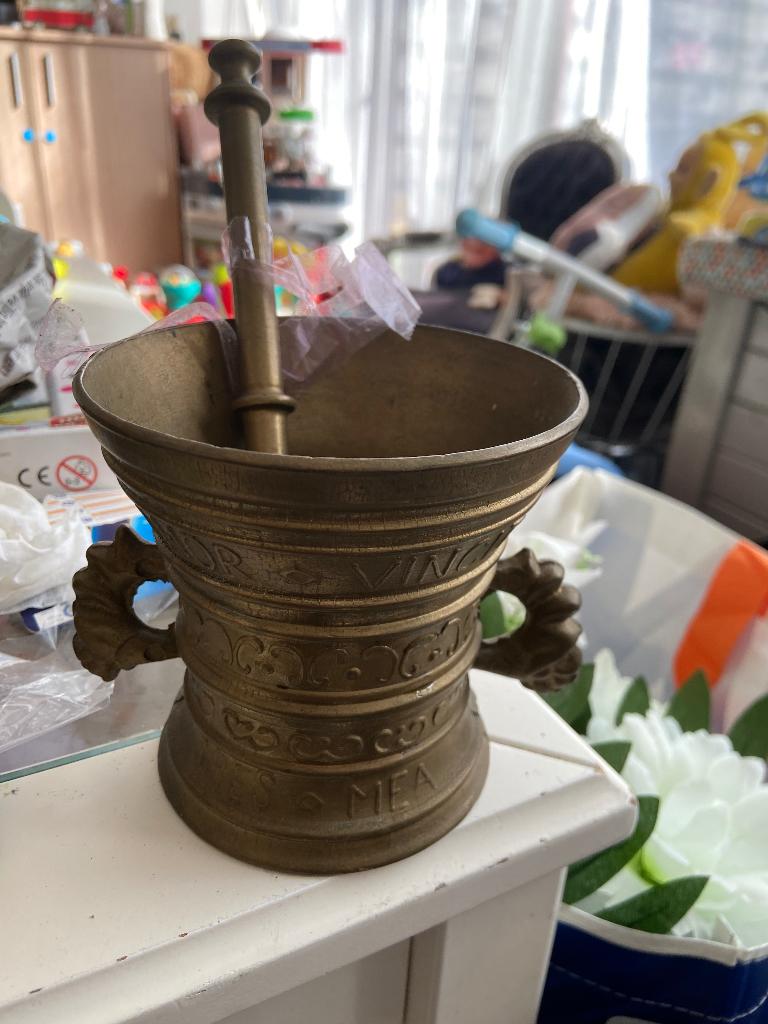 koperen vijzel, Antiek en Kunst, Antiek | Koper en Brons, Ophalen of Verzenden, Koper