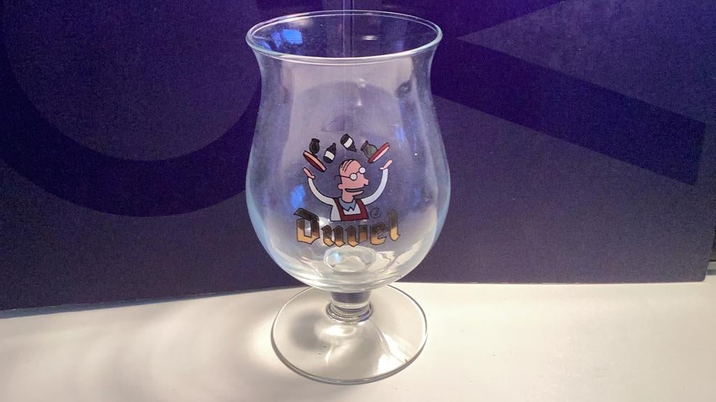 Jonglerende Ober Duvel Jaarglas 2000, Ophalen of Verzenden, Zo goed als nieuw, Glas of Glazen, Duvel