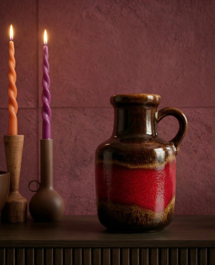 Vintage Scheurich vaas (HKliving stijl), Overige kleuren, Aardewerk of Porselein, Ophalen of Verzenden, Zo goed als nieuw