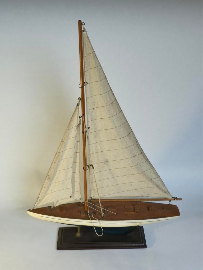Vintage Zeilboot Model - Houten Schip, Hobby en Vrije tijd, Modelbouw | Boten en Schepen, Ophalen of Verzenden, Gebruikt, Groter dan 1:32