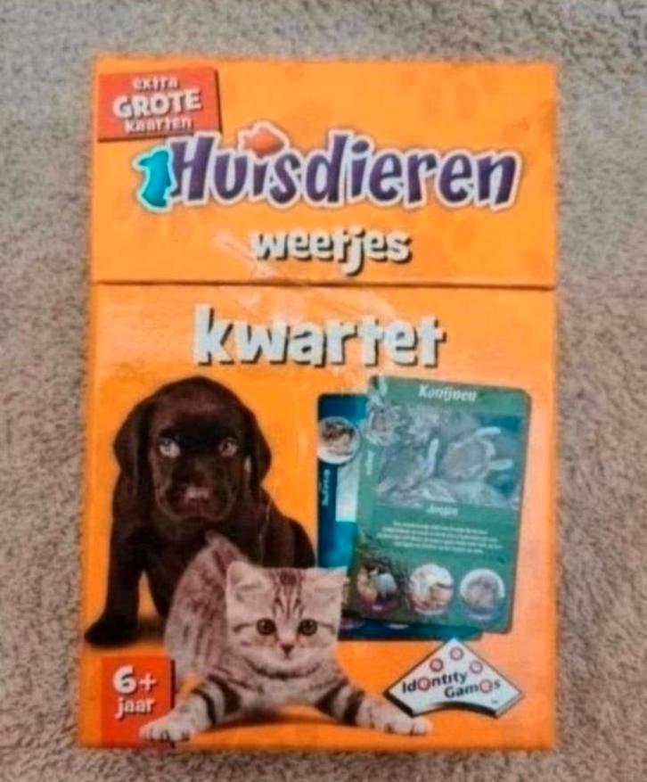 Huisdieren Weetjes Kwartet - Educatief Kaartspel, Hobby en Vrije tijd, Gezelschapsspellen | Overige, Ophalen of Verzenden