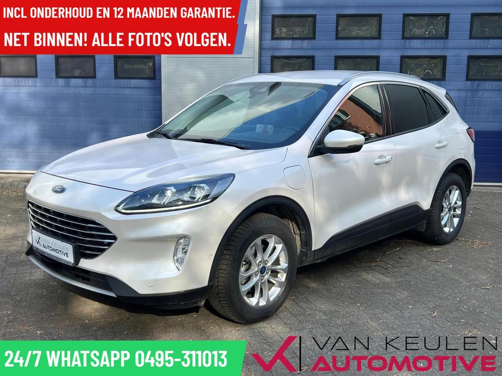 Ford Kuga 2.5 PHEV TITANIUM X l Zeer luxe l 65 km elektrisch, Gebruikt, Zwart, 4 cilinders, Leder en Stof