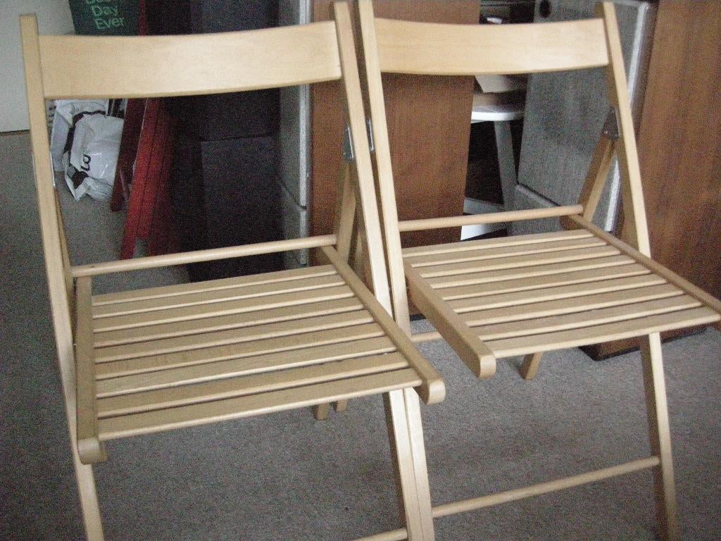 Klapstoel hout Terje Ikea (2X) - zgan, Ophalen, Twee, Bruin, Zo goed als nieuw