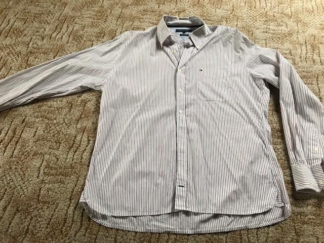 Tommy Hilfiger overhemd maat xl wit met blauwe en rode stre, Kleding | Heren, Overhemden, Ophalen of Verzenden, Gedragen, Overige kleuren