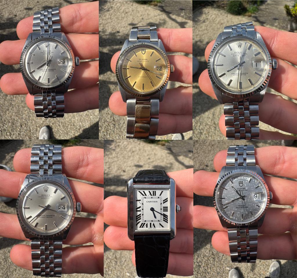 Verzameling Rolex Cartier Tudor vintage horloges, Overige merken, Met bandje, Polshorloge, Goud