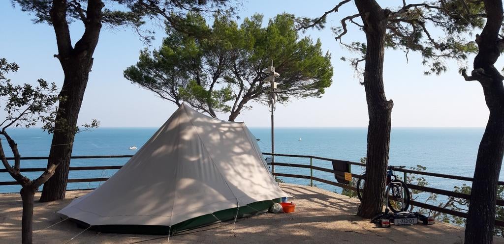 GRATIS katoenen piramide tent de Wit, Caravans en Kamperen, Tenten, Ophalen of Verzenden, Gebruikt, Tot en met 4
