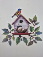Muurdecoratie Vogelhuisje met vogel acryl, Ophalen of Verzenden, Nieuw