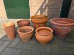 Diversen terracotta bloempotten, Tuin en Terras, Ophalen, Gebruikt, Rond, Minder dan 40 cm