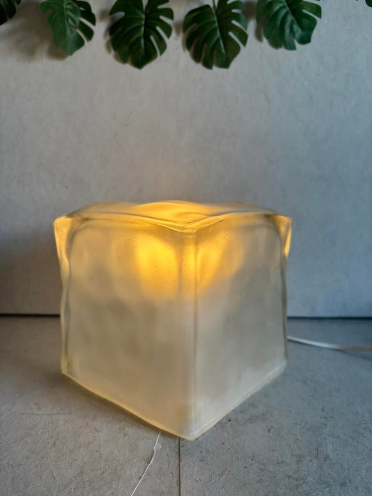 Vintage IKEA Iviken ijsglas "Ice Cube" lamp jaren '90 design, Ophalen of Verzenden, Gebruikt