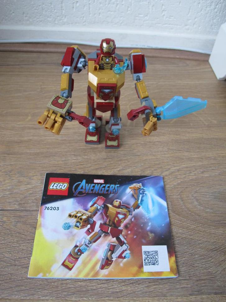 Lego Marvel 76203 Iron Man mechapantser, Kinderen en Baby's, Speelgoed | Duplo en Lego, Zo goed als nieuw, Lego, Complete set