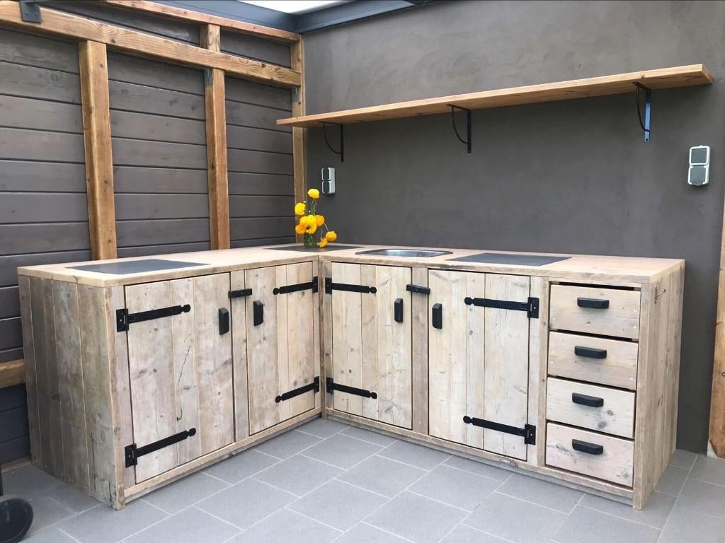 buitenkeuken van gebr steigerhout, Ophalen of Verzenden, Nieuw, Houtskool