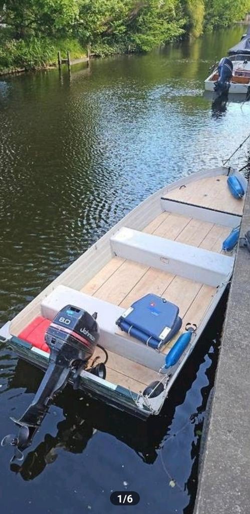 Quicksilver410SL Aluminium boot 8pk Johnson Directvaarklaar!, Watersport en Boten, Aluminium, Ophalen of Verzenden, Minder dan 10 pk