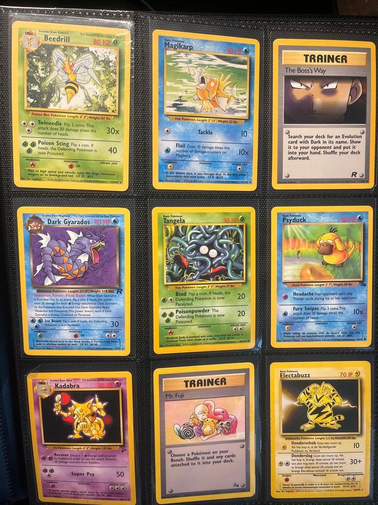 Pokémon kaarten: Team Rocket, Fossil, Base, Second Base, Ophalen of Verzenden, Zo goed als nieuw, Meerdere kaarten