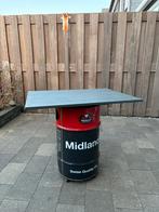 Unieke BBQ tafel van olievat - Midland design, Ophalen, Gebruikt