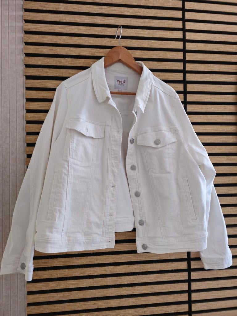 MS mode wit spijkerjasje maat 54 zgan, Kleding | Dames, Grote Maten, Ophalen of Verzenden, Zo goed als nieuw, Wit, Jasje of Colbert