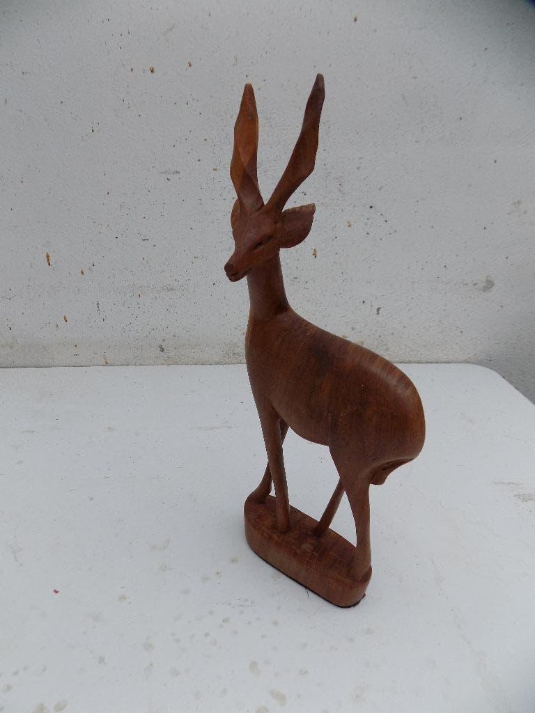 Teak retro vintage hert retro, Ophalen of Verzenden, Gebruikt, Hout