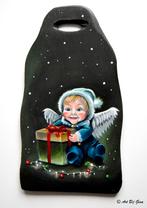 Lief Kerst engeltje, geschilderd op een mooi houten plankje, Ophalen of Verzenden