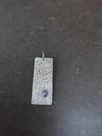 Handgemaakte zilveren hanger met paarse amethist steen, Overige voorstellingen, Paars, Nieuw, Ophalen of Verzenden