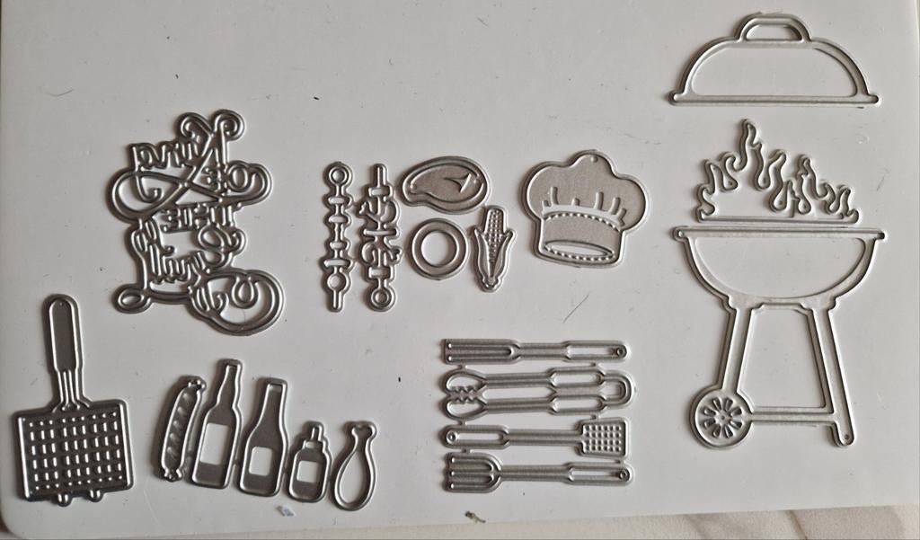 Snijmallen Set Barbeque met toebehoren, Hobby en Vrije tijd, Kaarten | Zelf maken, Ophalen of Verzenden