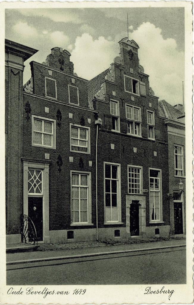 Doesburg – Oude geveltjes van 1649., Ophalen of Verzenden, 1940 tot 1960, Ongelopen, Gelderland