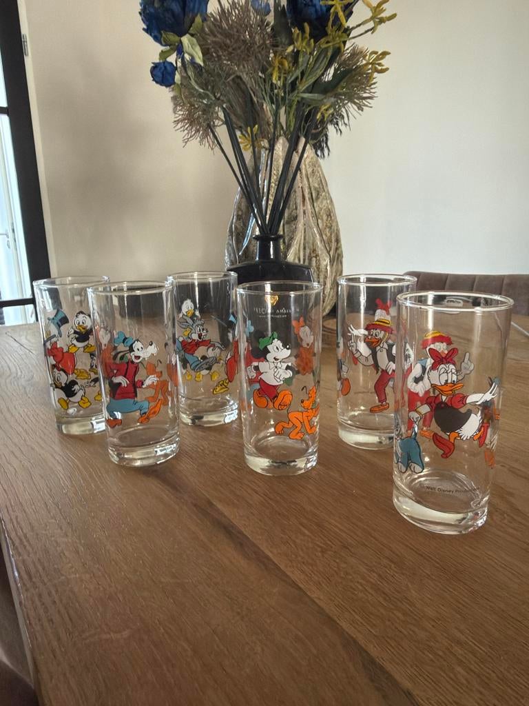 6x Walt Disney Glazen  – Collector’s Item, Ophalen of Verzenden, Zo goed als nieuw