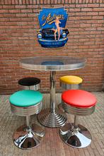 FIFTIES SIXTIES AMERIKAANSE BARKRUKKEN BEL AIR BARTAFEL, Ophalen, Met voetsteun, Zo goed als nieuw, Metaal