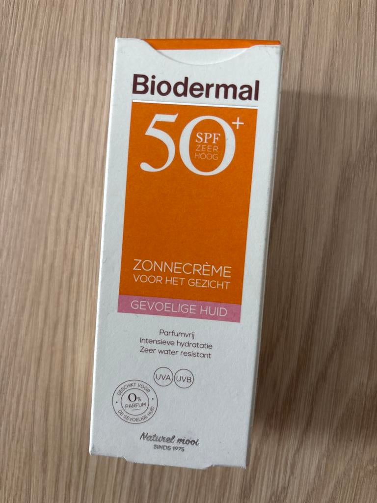 Biodermal Zonnecrème Gezicht SPF50 Gevoelige Huid Nieuw, Ophalen of Verzenden, Nieuw, Gehele gezicht, Verzorging