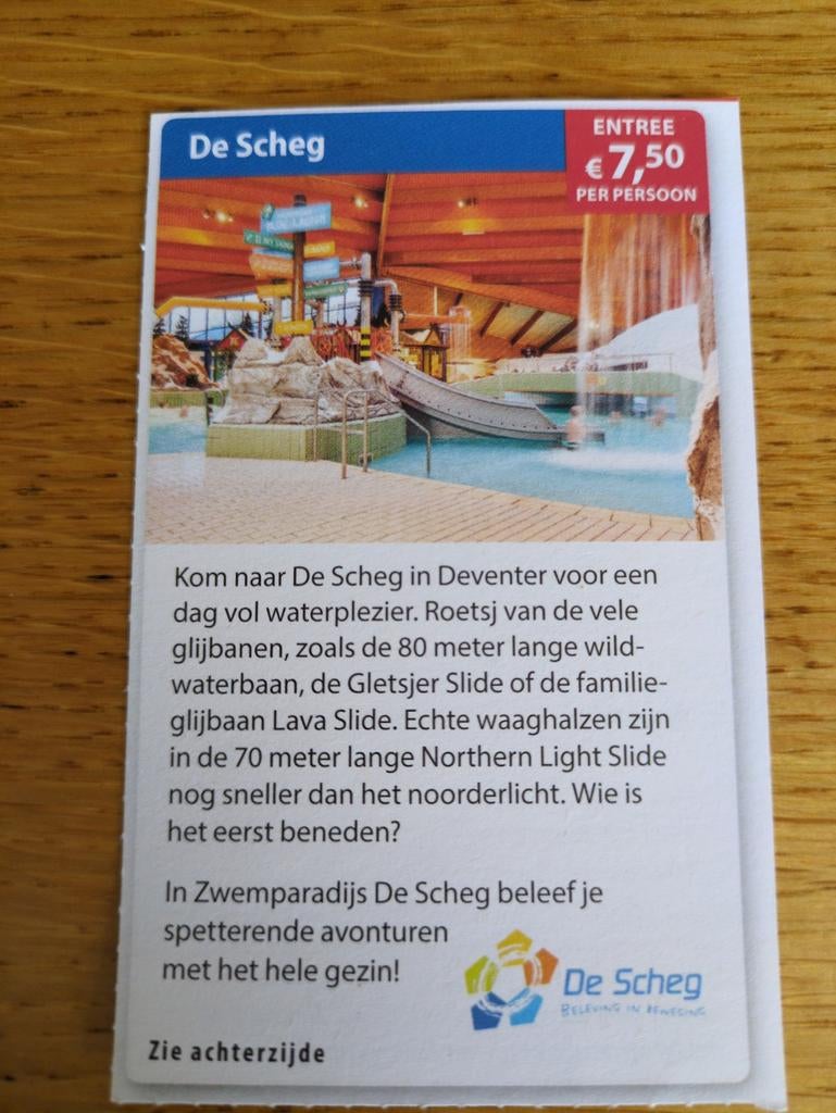 Kortingsbon voor de Scheg, Tickets en Kaartjes, Drie personen of meer, Kortingsbon, Overige typen