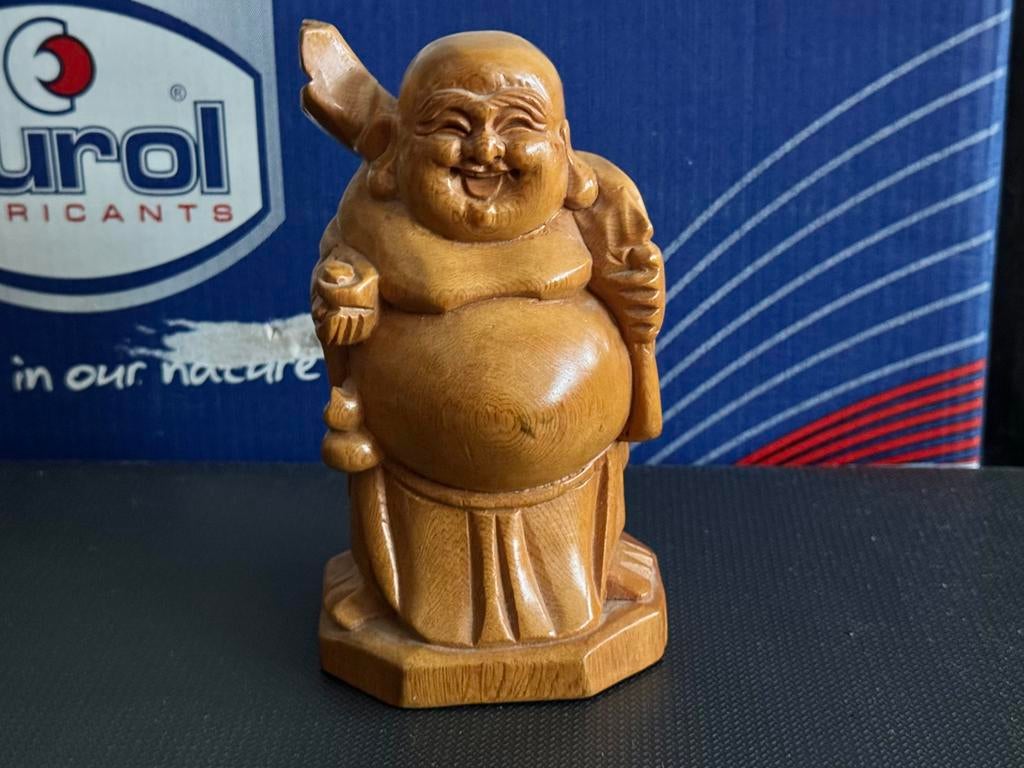 Boedda beeldje houtsnij werk pr incl vzk, Ophalen of Verzenden