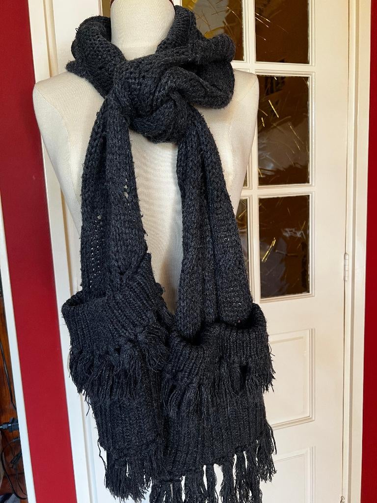 vlotte grijze sjaal met capuchon, Ophalen, Zo goed als nieuw, Sjaal