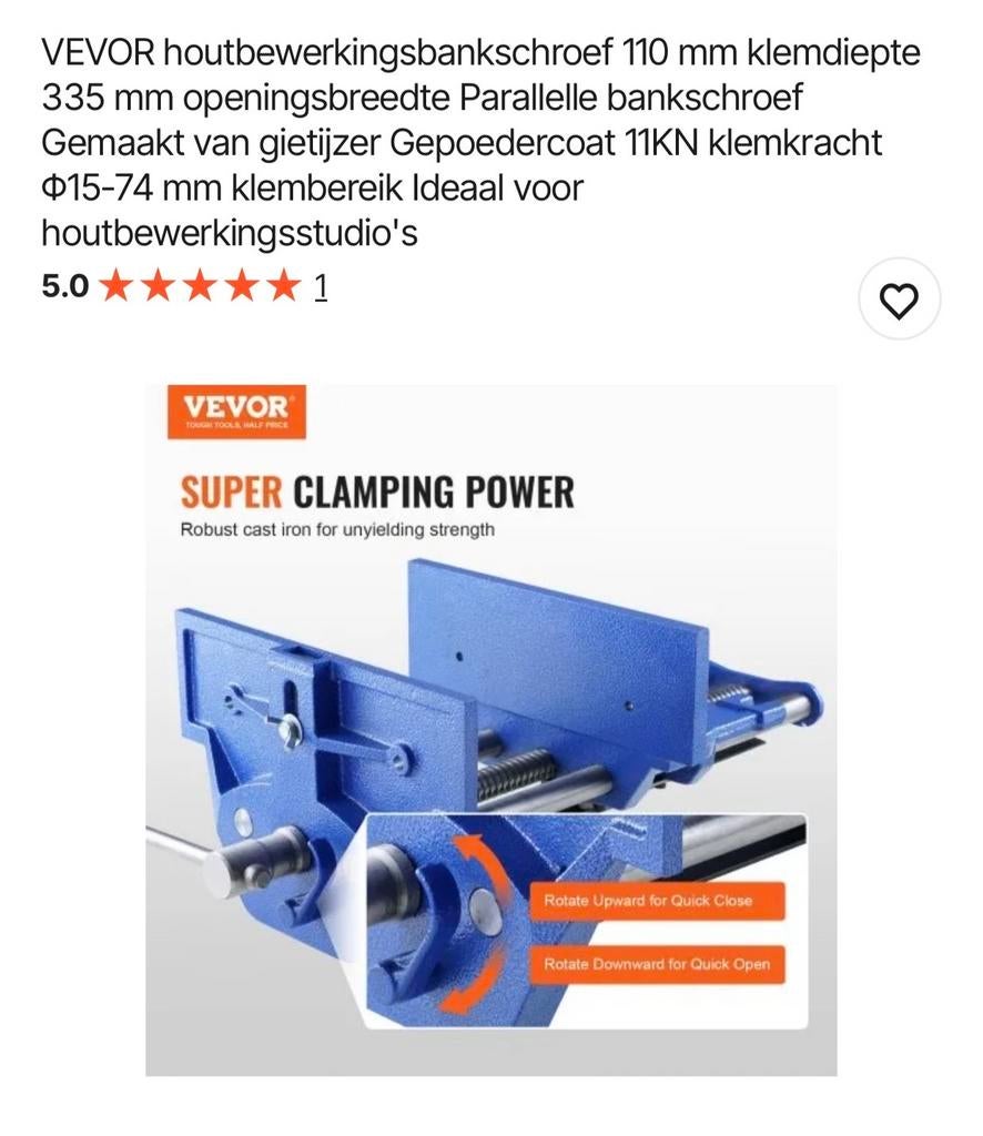 Vlakke Bankschroef met vacuüm-standaard