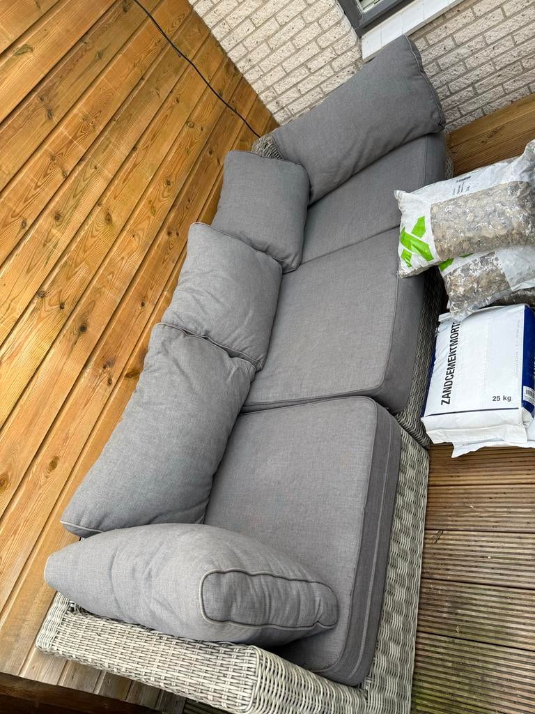 3 zits loungebank grijs, Ophalen, Gebruikt