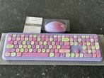 MOFII Draadloos Toetsenbord & Muis Set - Paars/Roze, Ophalen, Toetsenbord en muis-set, Nieuw, Draadloos