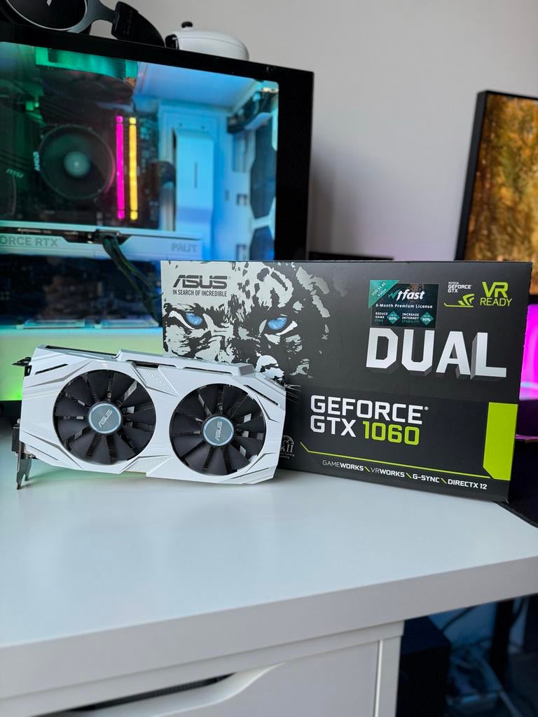 Nvidia ASUS GeForce GTX 1060 Dual OC 6GB Videokaart, Computers en Software, Videokaarten, PCI-Express 3, Gebruikt, HDMI, Ophalen of Verzenden